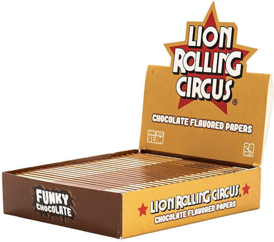 Lion Rolling Circus Funky Chocolate Zigarettenpapiere King Size 32 Blätter 24Stück