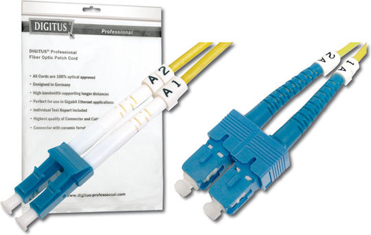 Digitus Fiber Optic Cable LC-SC 3m Yellow 1pcs