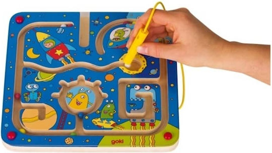 Goki Βρεφικό Παιχνίδι Magnetic Maze Board Space από Ξύλο