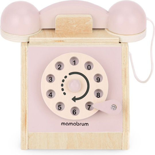 Mamabrum Joc de imitație Telefon Retro din lemn pentru 3+ ani ani