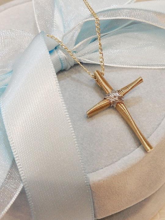 Polytimo Men's Gold Cross 18K with Chain