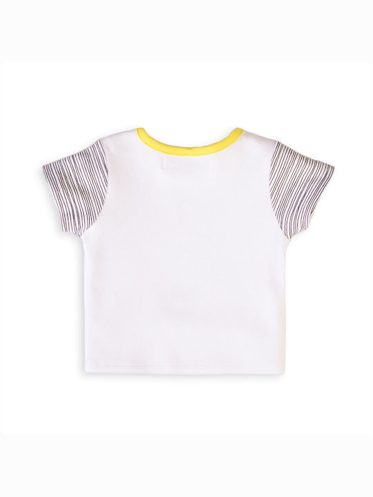 Minoti Kids Blouse Short Sleeve White Mπλουζακι Βαμβακερό "Hello I'm New"