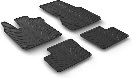 Lampa Set of Front and Rear Mats 4pcs Tray Type for Smart ForFour Black