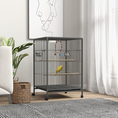 Pawhut Bird Cage Bird 48x46x74cm. Gray