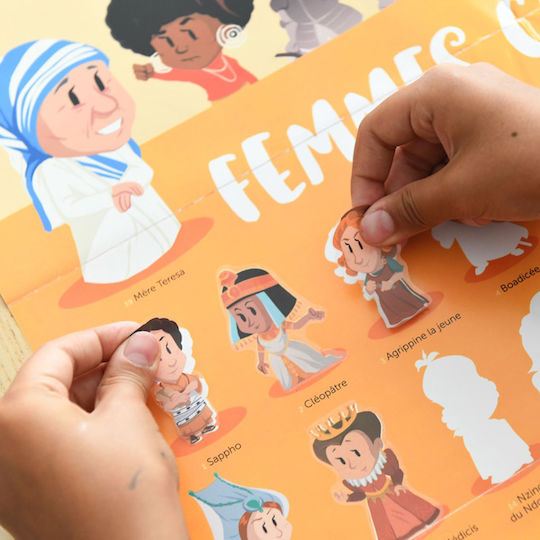 Poppik Stickers Discovery Posters, Famous Women for Children 7+ years Years