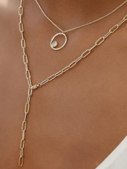 Callajewels Αλυσίδα Λαιμού από Ατσάλι Επιχρυσωμένη
