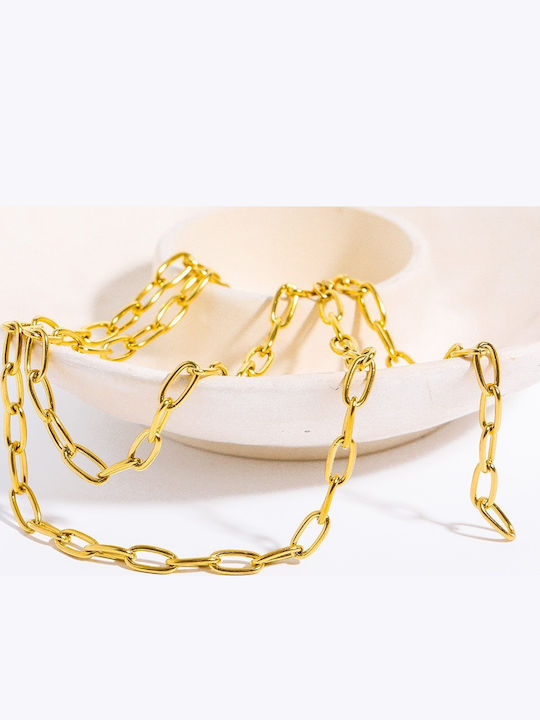 Callajewels Αλυσίδα Λαιμού από Ατσάλι Επιχρυσωμένη