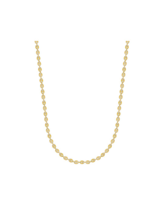 Kiriakos Gofas Gold Chain Neck 9K Wide Thickness 7mm and Length 55cm