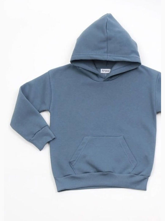 Trax Kinder Sweatshirt mit Kapuze und Taschen Petrol Blau