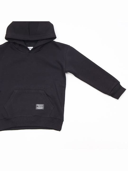 Trax Kinder Sweatshirt mit Kapuze und Taschen Schwarz