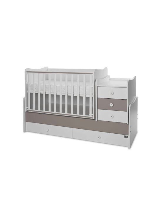 Lorelli Κούνια Πολυμορφική Maxi Plus White/String για Στρώμα 62x110cm