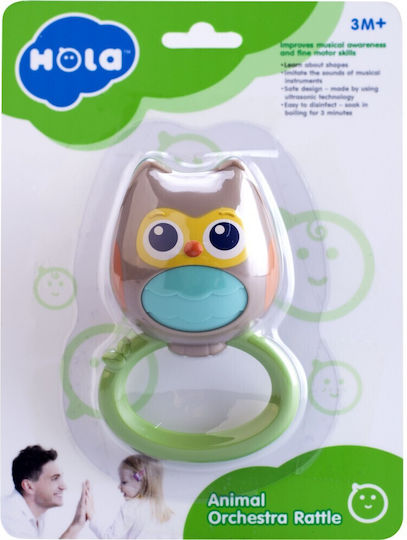 Hola Toys Κουδουνίστρα Κουκουβάγια για 3+ Μηνών