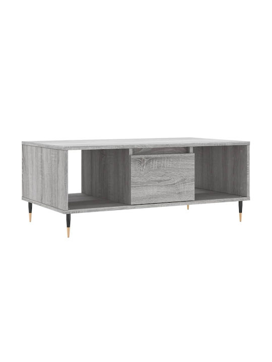 Rectangular Coffee Table Wooden Grey L90xW50xH36.5cm.