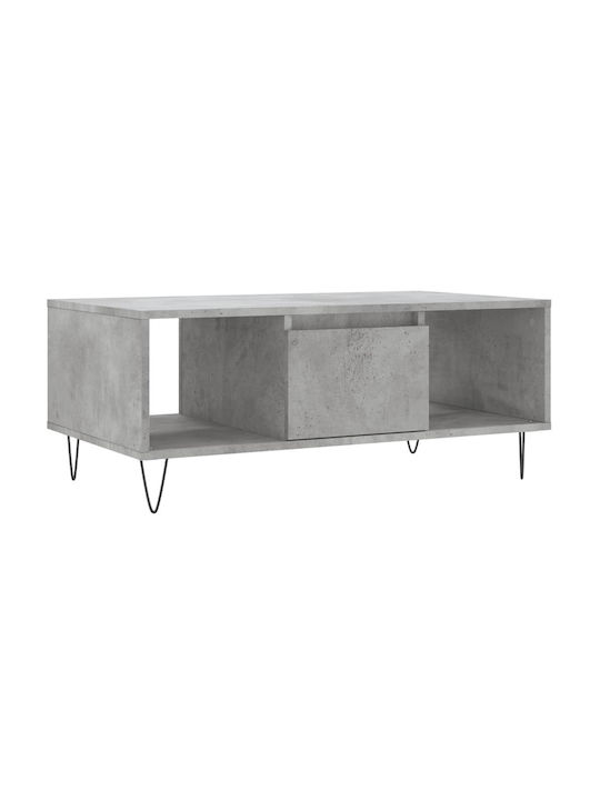 Rectangular Wooden Coffee Table Gray L90xW50xH36.5cm