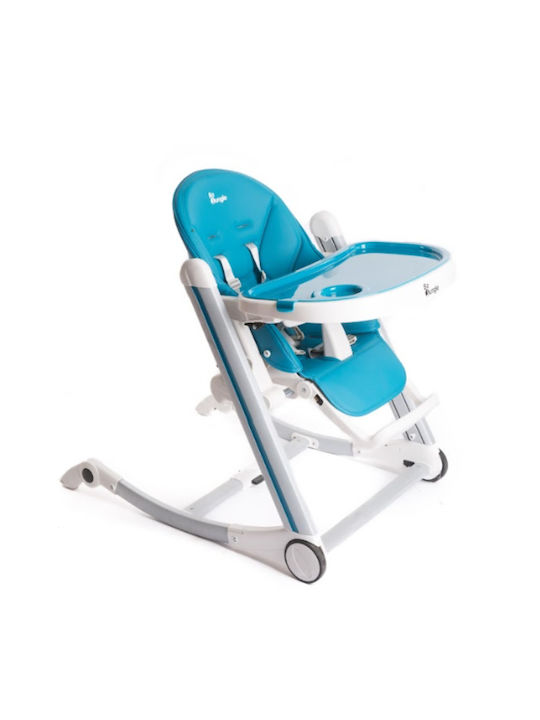 Bo Jungle B-High Chair Αναδιπλούμενο Καρεκλάκι Φαγητού με Ρυθμιζόμενο Ύψος Τιρκουάζ