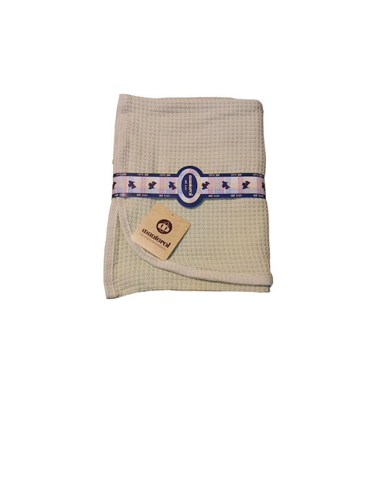 Manterol Casa Blanket Spanish Nursery Swaddling Blankets Cotton Beige Cream 75x100cm