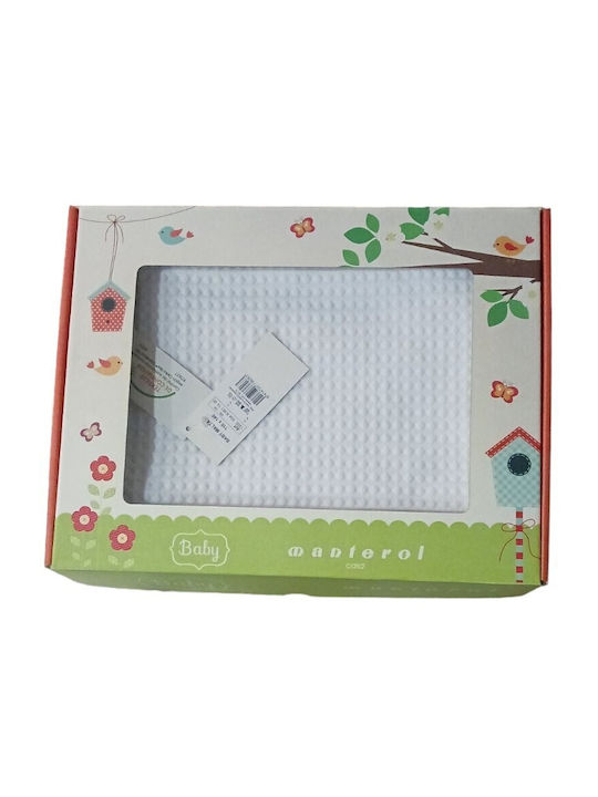 Manterol Casa Blanket Spanish Cot Cotton Light Blue Sky Blue 110x140cm