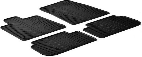 Gledring Set of Front and Rear Mats 4pcs for Peugeot 407 2004-2011 Black