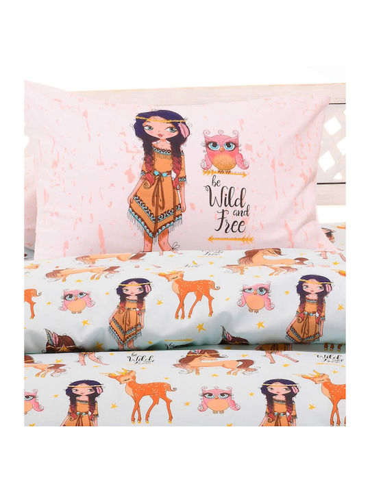 Melinen Kids Cotton Pillowcase Set 50x70cm Light Blue