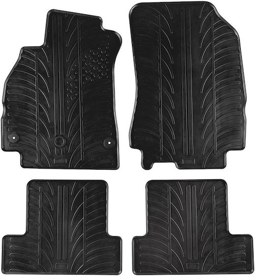Gledring Set of Front and Rear Mats 4pcs for Renault Fluence 2009-2016 Black