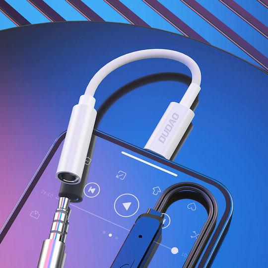 Dudao L16+ Конвертор Lightning мъжки към 3.5mm женски Бял Бял 1бр