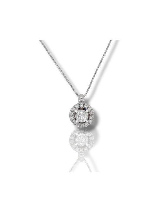 Mentzos Necklace from White Gold 18k with Diamond