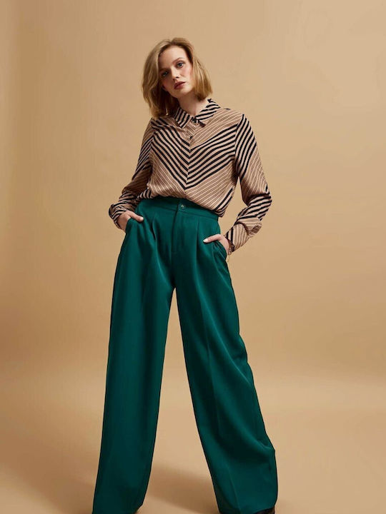 Make your image Women's Fabric Trousers Green