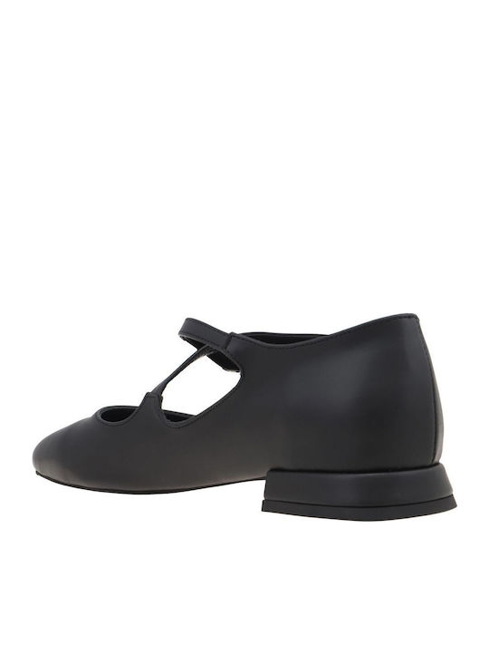 Synthetic Leather Black Heels