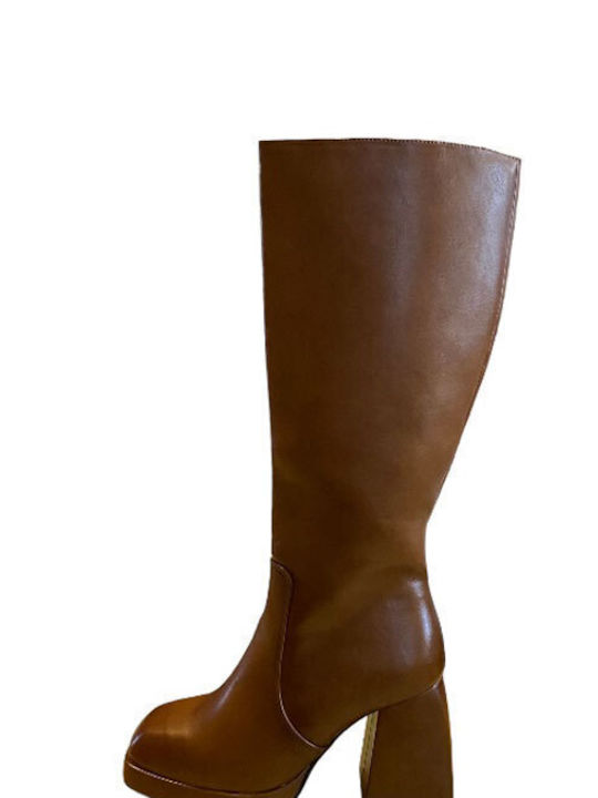 Super Mode Women's Boots with Zipper Brown