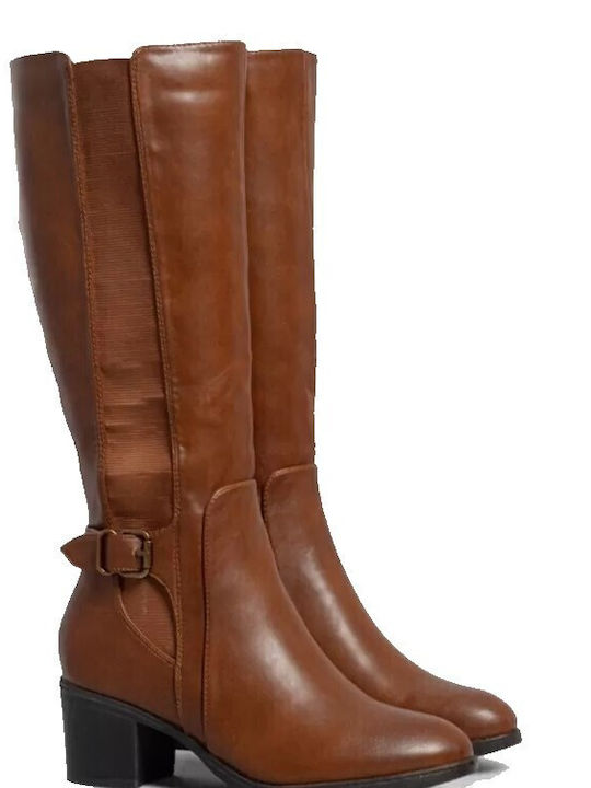 Super Mode Women's Boots with Zipper Brown