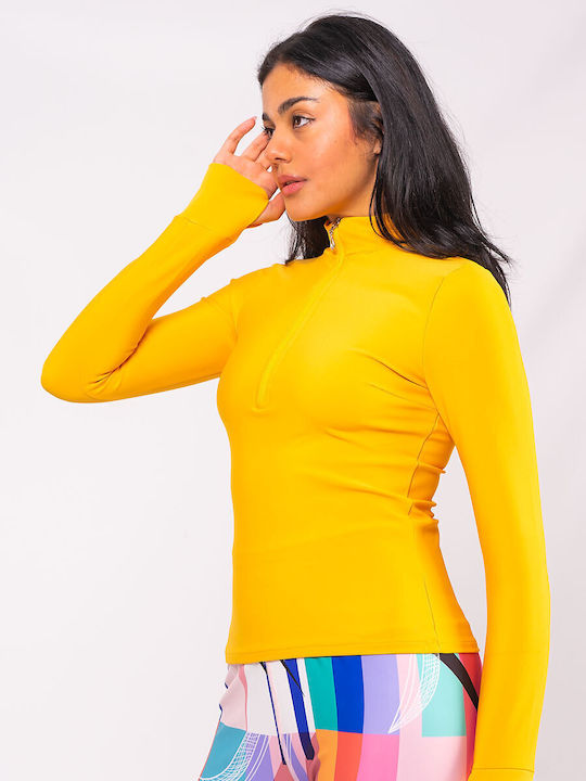 The Lady Women's Athletic Blouse Long Sleeve Yellow