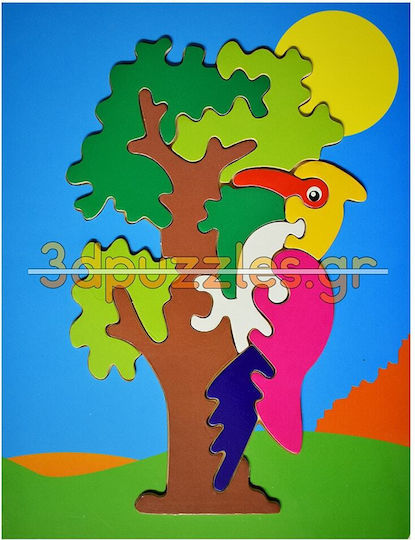 Wooden Kids Peg Puzzle Wooden Puzzle Woodpecker for 2+ Years 10pcs Anelixi