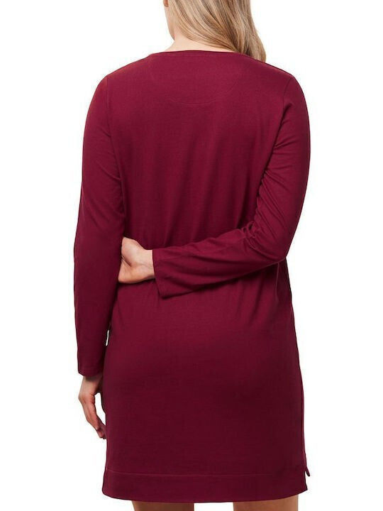 Triumph Winter Cotton Women's Nightdress Burgundy