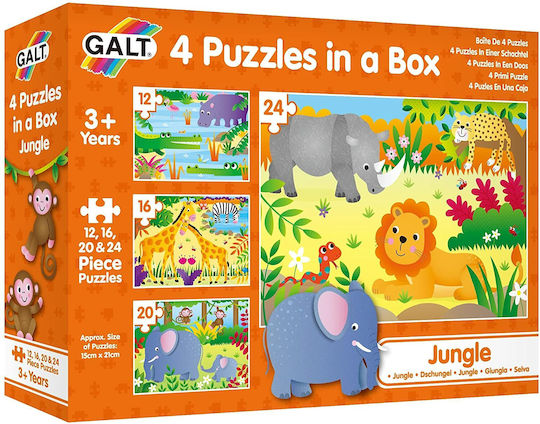 Детски Пъзел Jungle 4 in a Box 24бр Galt Toys