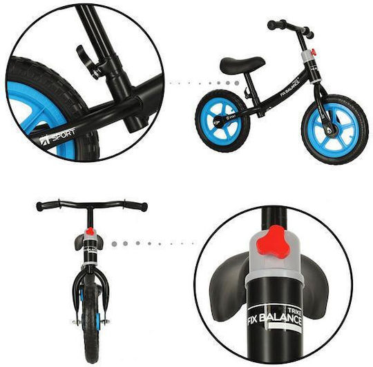 ikonka Bicicletă de Echilibru pentru Copii Cross-Country Negru