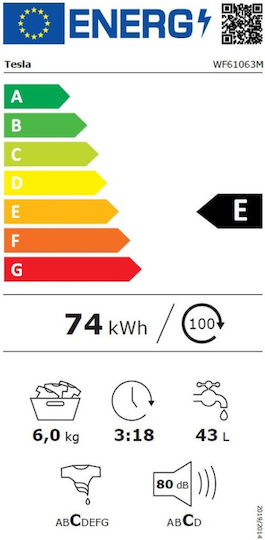 Tesla Πλυντήριο Ρούχων 6kg 1000 Στροφών WF61063M