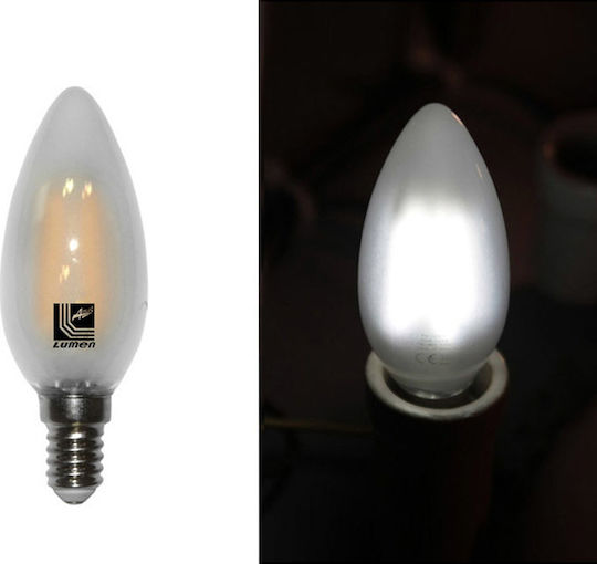 Adeleq LED-Lampe 6W 98mm für Fassung E14 und Form C35 Kühles Weiß 720lm