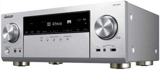 Pioneer VSX-LX305 Радиоусилвател Home Cinema 4K/8K 9 Канала 100W/8Ω 225W/6Ω с HDR и Dolby Atmos Сребрист