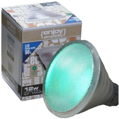Elvhx LED крушка 12W за фасунга E27 и форма PAR38 Зелен 420лм