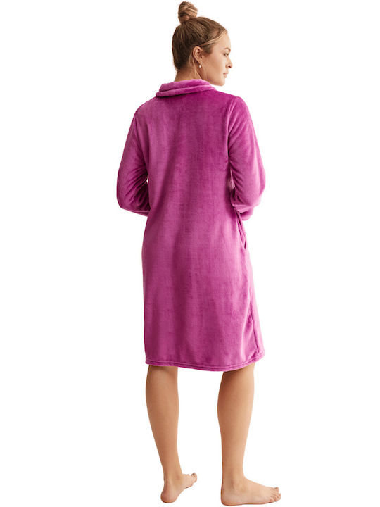 Promise De iarnă Pentru Femei Fleece Halat Fuchsia