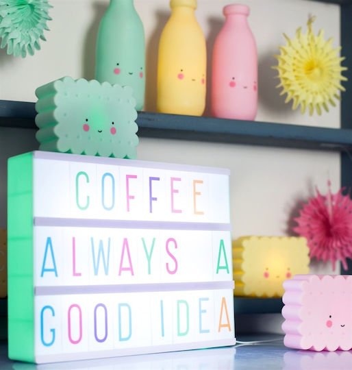 A Little Lovely Company Led Παιδικό Διακοσμητικό Φωτιστικό Mini Cookie Light Mint Πράσινο