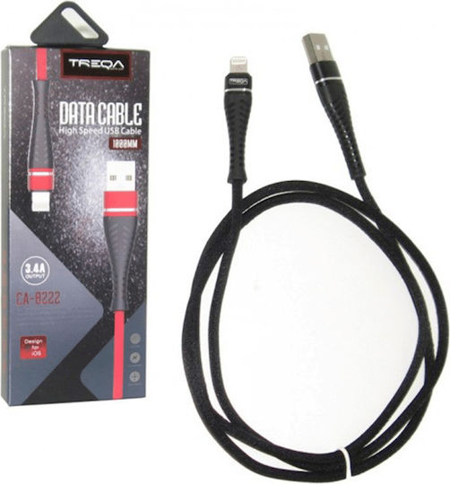 Treqa Regular USB to Lightning Cable Κόκκινο 1m (CA-8222)