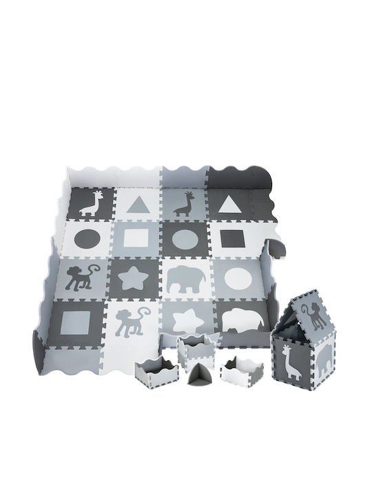 Moby System Kinderbodenpuzzle Grey 16Stück