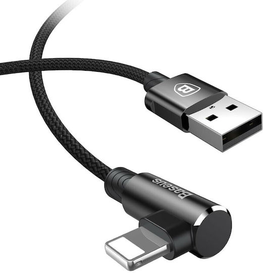 Baseus MVP Angle (90°) / Braided USB to Lightning Cable Μαύρο 1m (CALMVP-01)