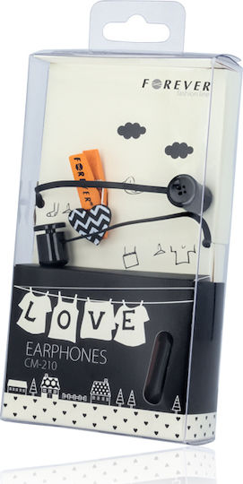 Forever CM-210 In-ear Handsfree Ακουστικά με Βύσμα 3.5mm Μαύρο