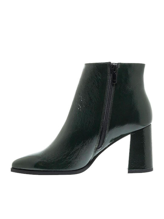 Women's Patent Leather Ankle Boots Green