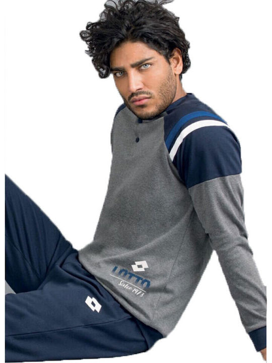 Lotto Зимна Мъжка Памучна Сива Пижама