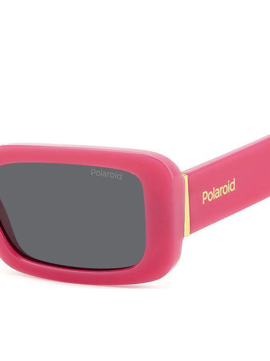 Polaroid Unisex Sonnenbrille mit Rosa Kunststoff Gestell und Gray Polarisiert Linse PLD6208/S/X MU1/M9