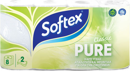 Softex Classic Pure Toilet Paper 8 Rolls 2 Ply (496gr/Roll)