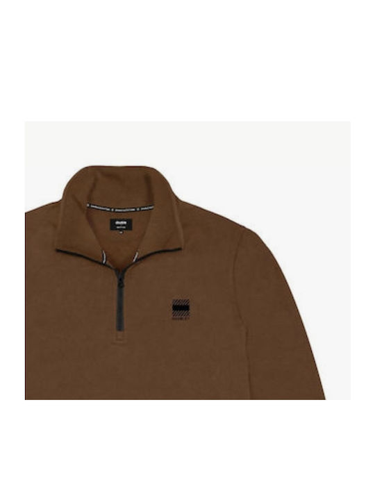 Double Men's Sweatshirt with Pockets Brown